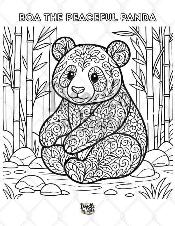 Boa the Peaceful Panda coloring page