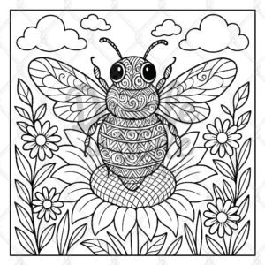 Buzzy the busy bee coloring page