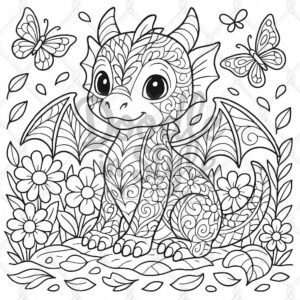 bliss the gentle dragon coloring page