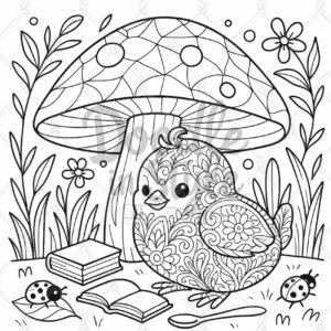 chickpea the fluffy chick coloring page